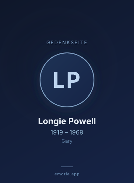 Gedenkportrait von Longie Powell