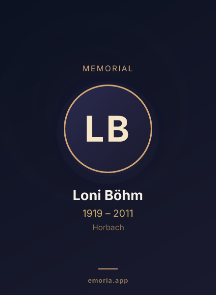 Memorial portrait of Loni Böhm