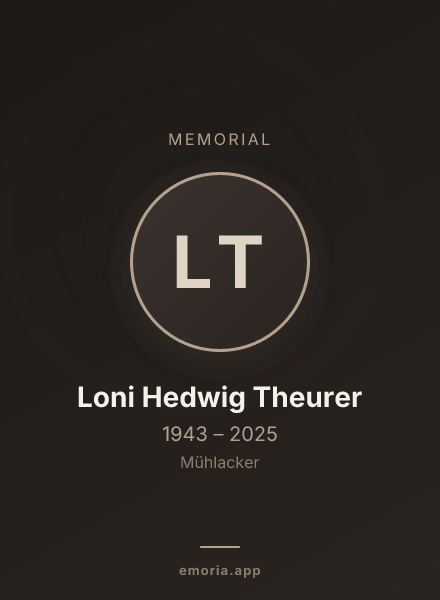 Memorial portrait of Loni Hedwig Theurer
