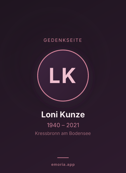 Gedenkportrait von Loni Kunze
