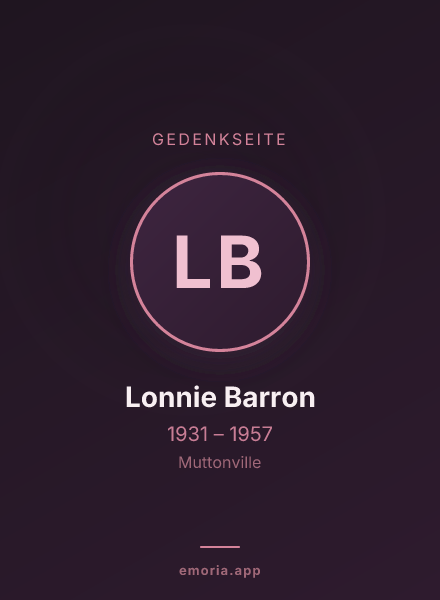 Gedenkportrait von Lonnie Barron