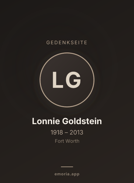 Gedenkportrait von Lonnie Goldstein