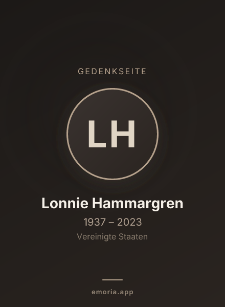 Gedenkportrait von Lonnie Hammargren