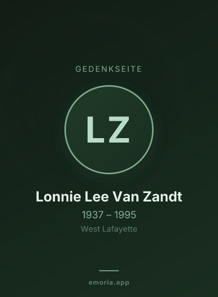 Gedenkportrait von Lonnie Lee Van Zandt