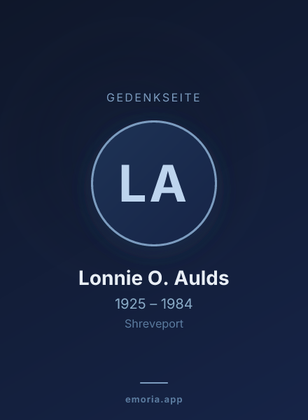 Gedenkportrait von Lonnie O. Aulds