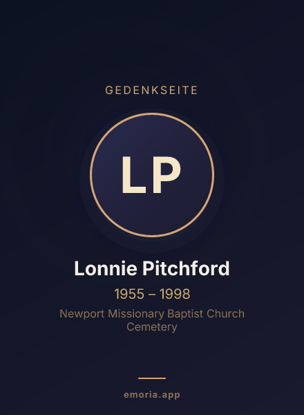 Gedenkportrait von Lonnie Pitchford