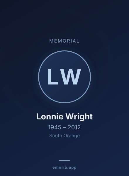 Memorial portrait of Lonnie Wright