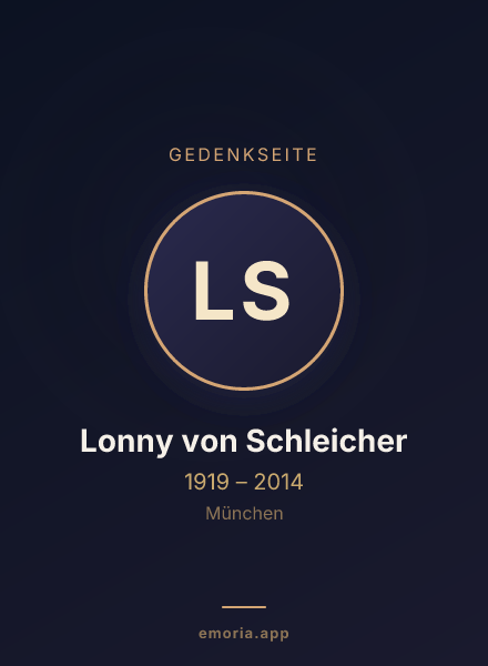 Gedenkportrait von Lonny von Schleicher