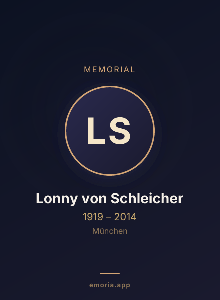 Memorial portrait of Lonny von Schleicher