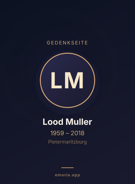 Gedenkportrait von Lood Muller