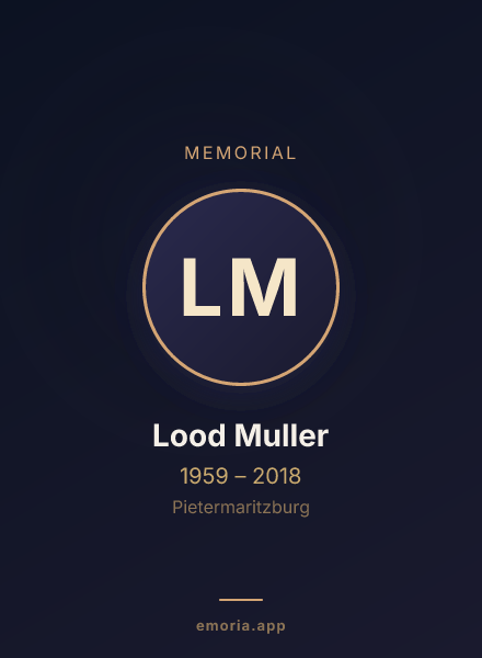 Memorial portrait of Lood Muller
