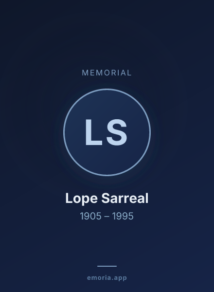 Memorial portrait of Lope Sarreal