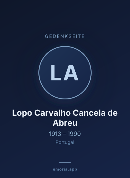 Gedenkportrait von Lopo Carvalho Cancela de Abreu