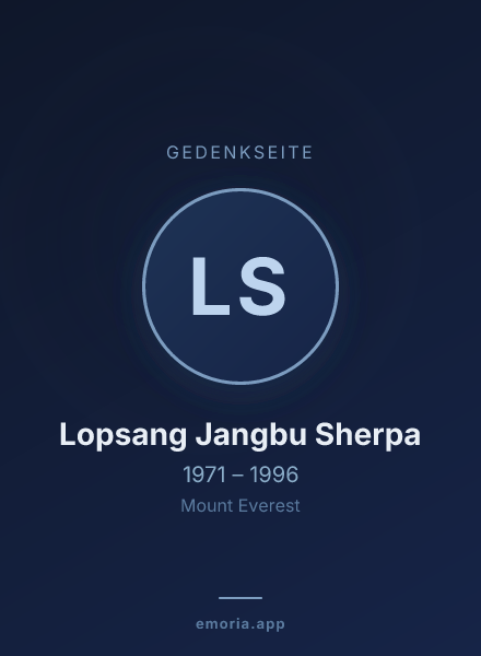 Gedenkportrait von Lopsang Jangbu Sherpa