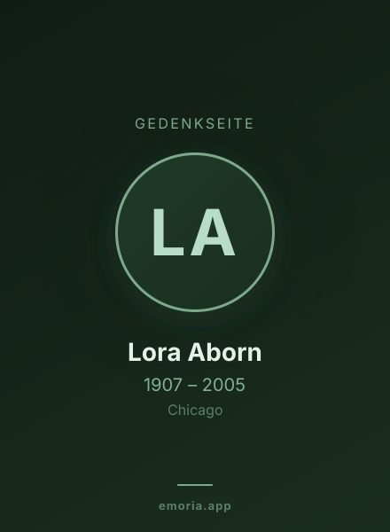 Gedenkportrait von Lora Aborn
