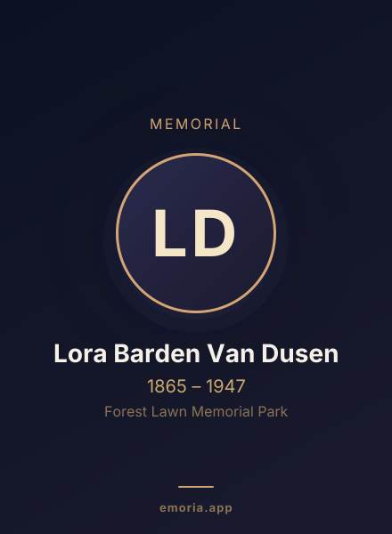 Memorial portrait of Lora Barden Van Dusen