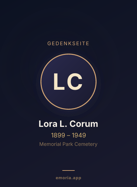 Gedenkportrait von Lora L. Corum