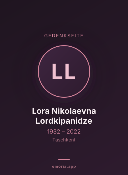 Gedenkportrait von Lora Nikolaevna Lordkipanidze