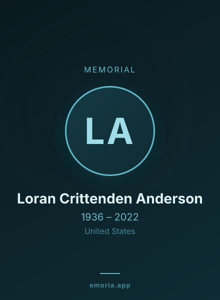 Memorial portrait of Loran Crittenden Anderson