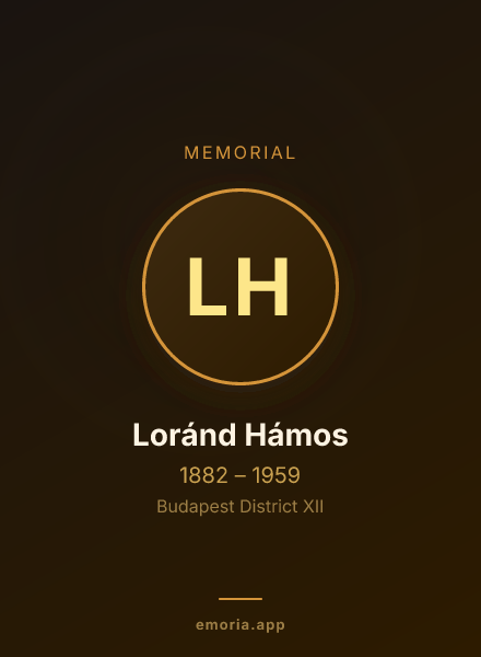 Memorial portrait of Loránd Hámos