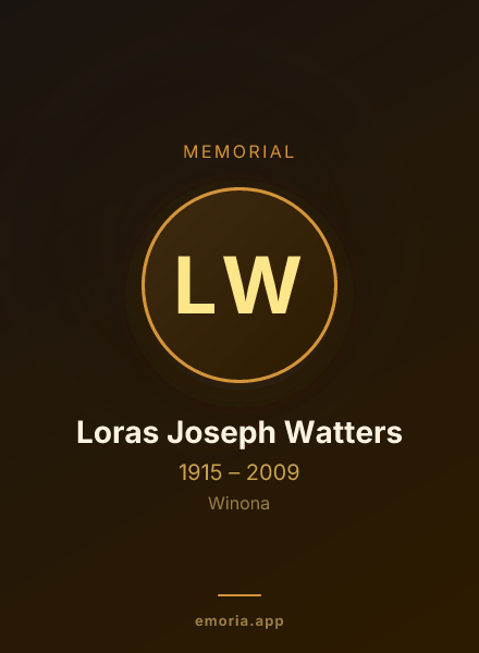 Memorial portrait of Loras Joseph Watters
