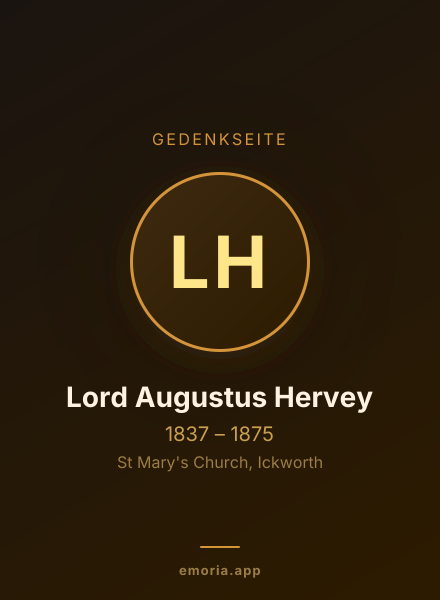 Gedenkportrait von Lord Augustus Hervey