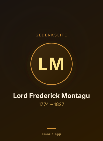 Gedenkportrait von Lord Frederick Montagu