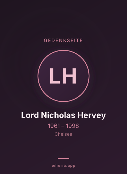 Gedenkportrait von Lord Nicholas Hervey