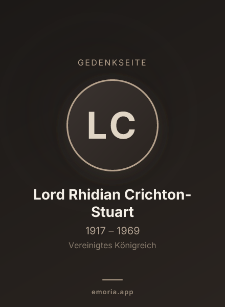 Gedenkportrait von Lord Rhidian Crichton-Stuart