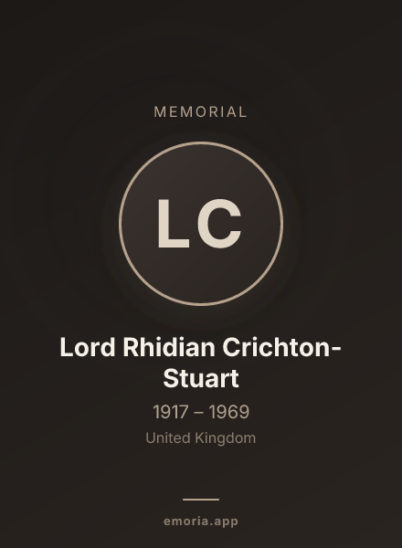 Memorial portrait of Lord Rhidian Crichton-Stuart