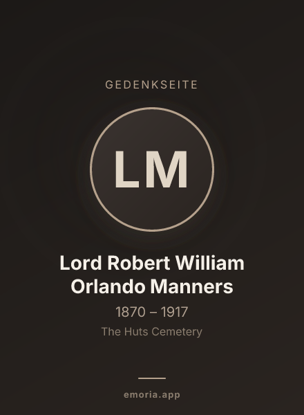 Gedenkportrait von Lord Robert William Orlando Manners