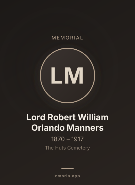 Memorial portrait of Lord Robert William Orlando Manners