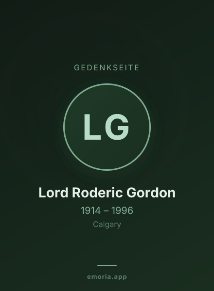 Gedenkportrait von Lord Roderic Gordon