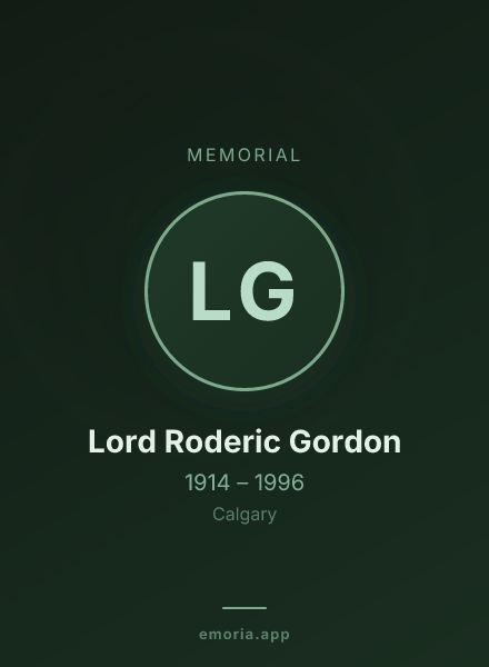 Memorial portrait of Lord Roderic Gordon