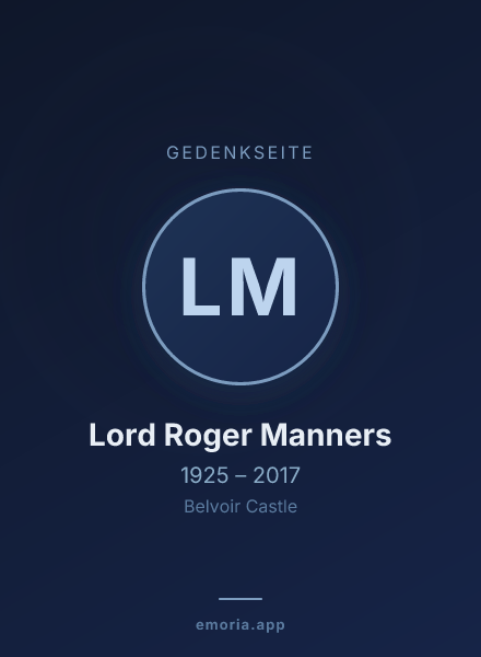 Gedenkportrait von Lord Roger Manners