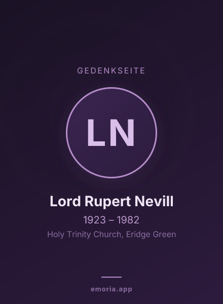 Gedenkportrait von Lord Rupert Nevill