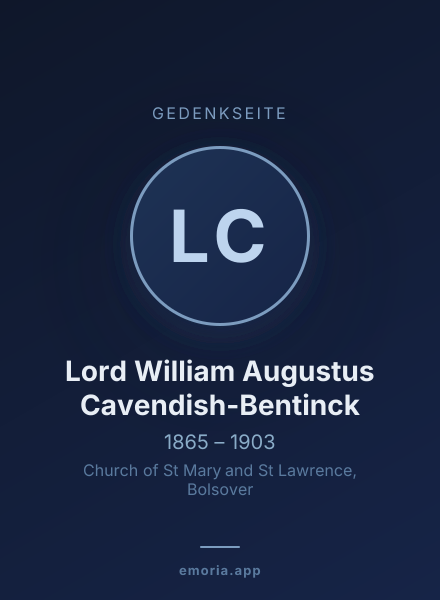 Gedenkportrait von Lord William Augustus Cavendish-Bentinck