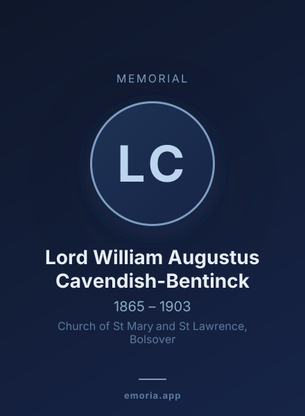 Memorial portrait of Lord William Augustus Cavendish-Bentinck