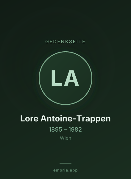 Gedenkportrait von Lore Antoine-Trappen