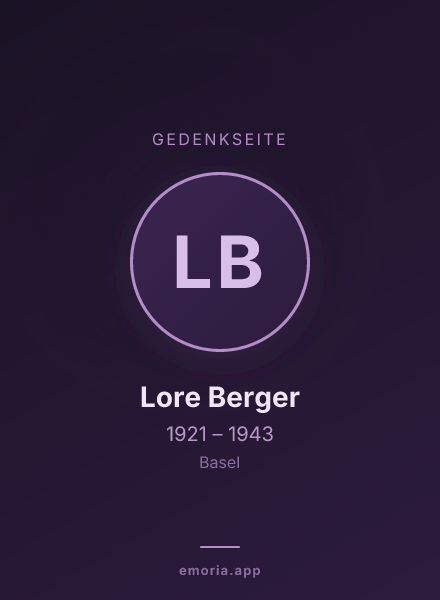 Gedenkportrait von Lore Berger