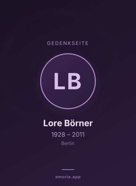 Gedenkportrait von Lore Börner
