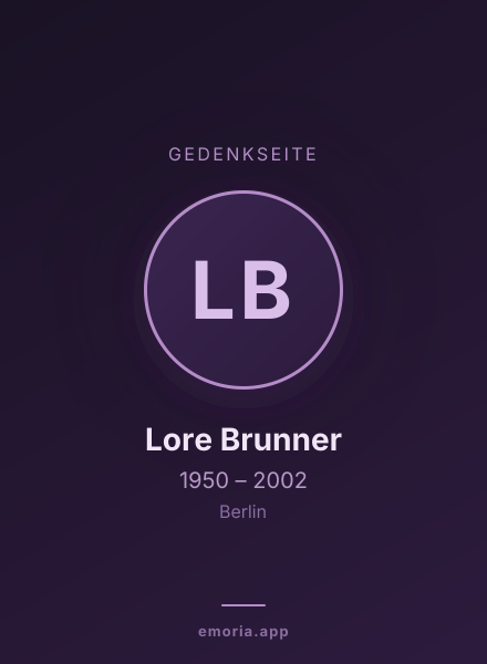 Gedenkportrait von Lore Brunner