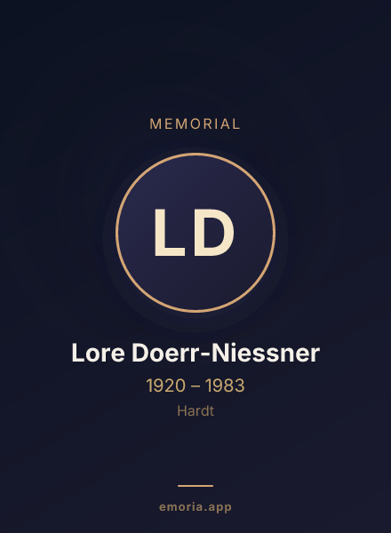 Memorial portrait of Lore Doerr-Niessner