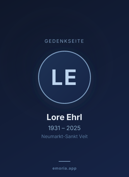 Gedenkportrait von Lore Ehrl