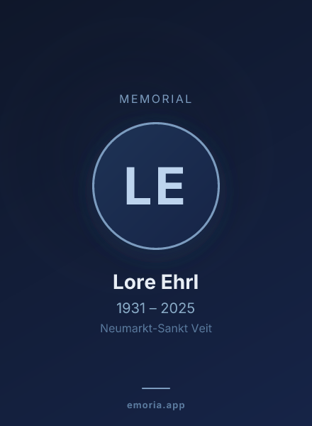 Memorial portrait of Lore Ehrl