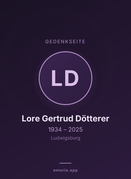 Gedenkportrait von Lore Gertrud Dötterer