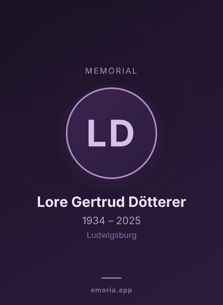 Memorial portrait of Lore Gertrud Dötterer