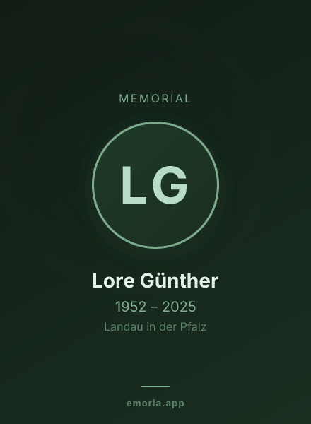 Memorial portrait of Lore Günther