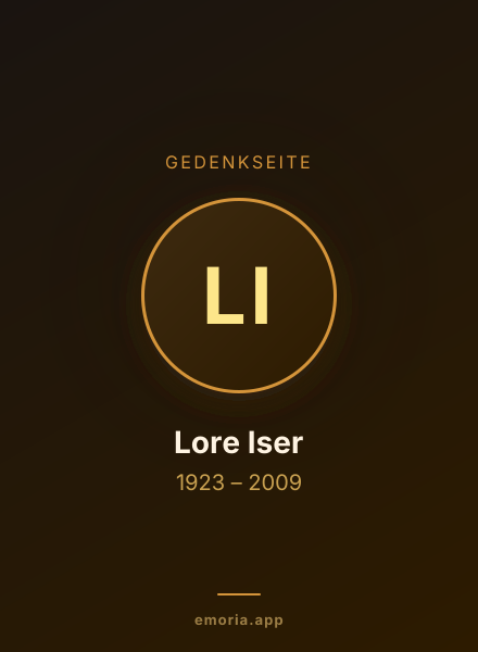 Gedenkportrait von Lore Iser