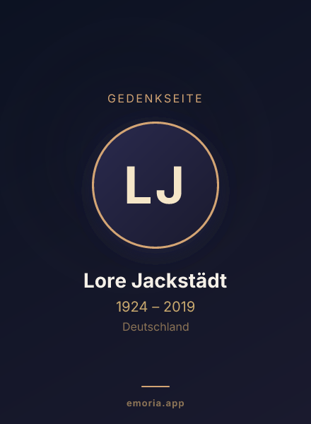 Gedenkportrait von Lore Jackstädt